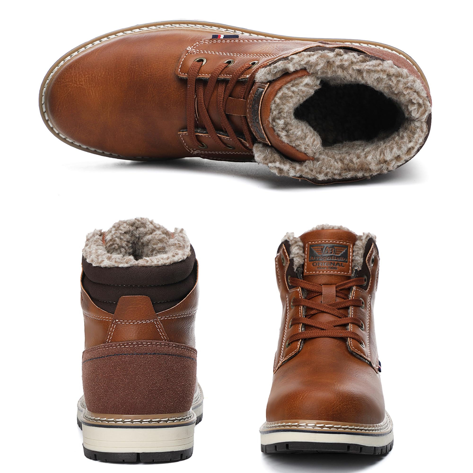 ARRIGO BELLO Botas Hombre Invierno Botines Senderismo Nieve Cálido Antideslizante Trekking Zapatos Talla 41-46
