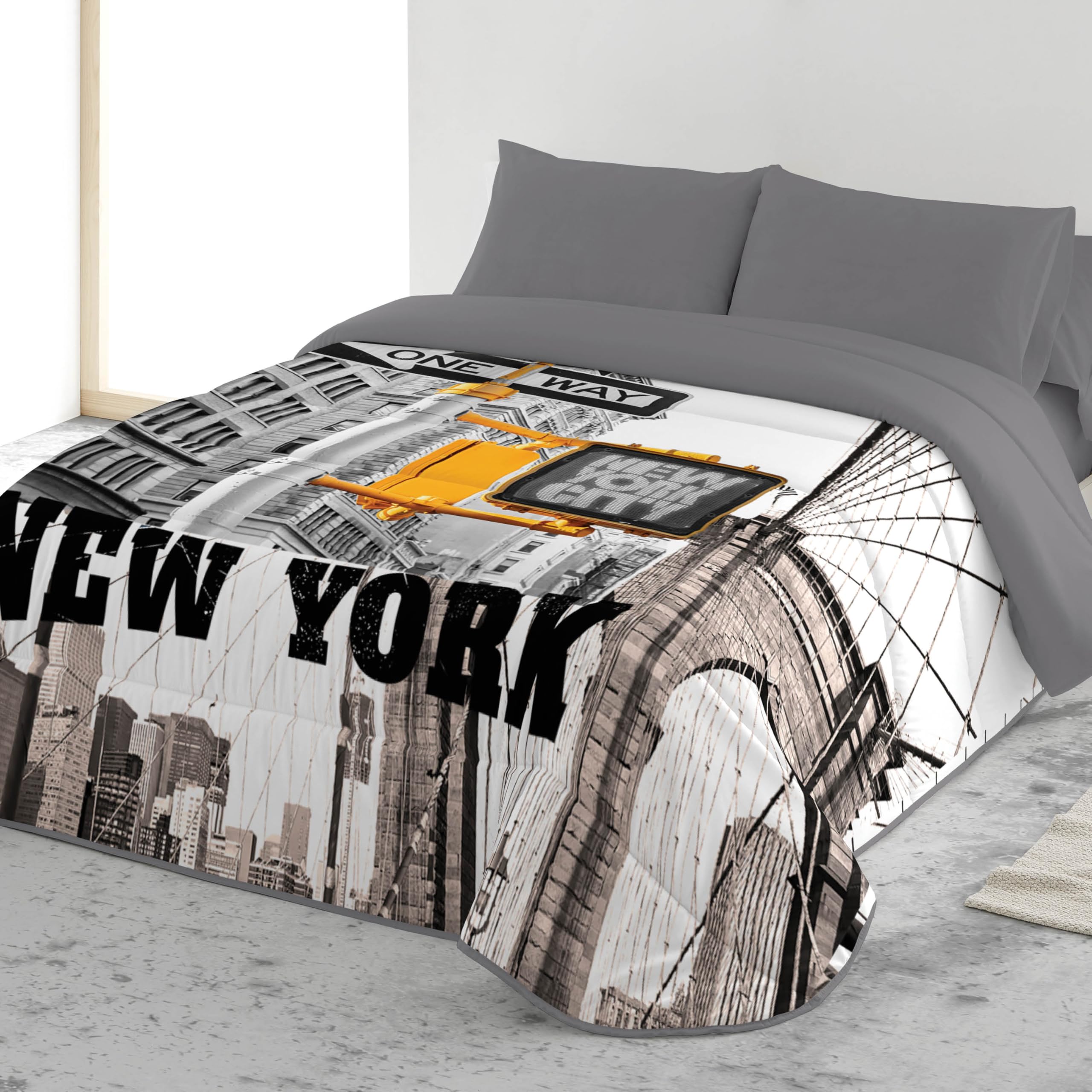 NATURALS Edredón Nórdico Estampado 300 Gramos - Cama 90-100% Microfibra, Tacto Suave, Gran Comodidad, Certificado OEKOTEX Standard 100 - Colección 2024/2025 (Brooklyn, 180x260 cm)