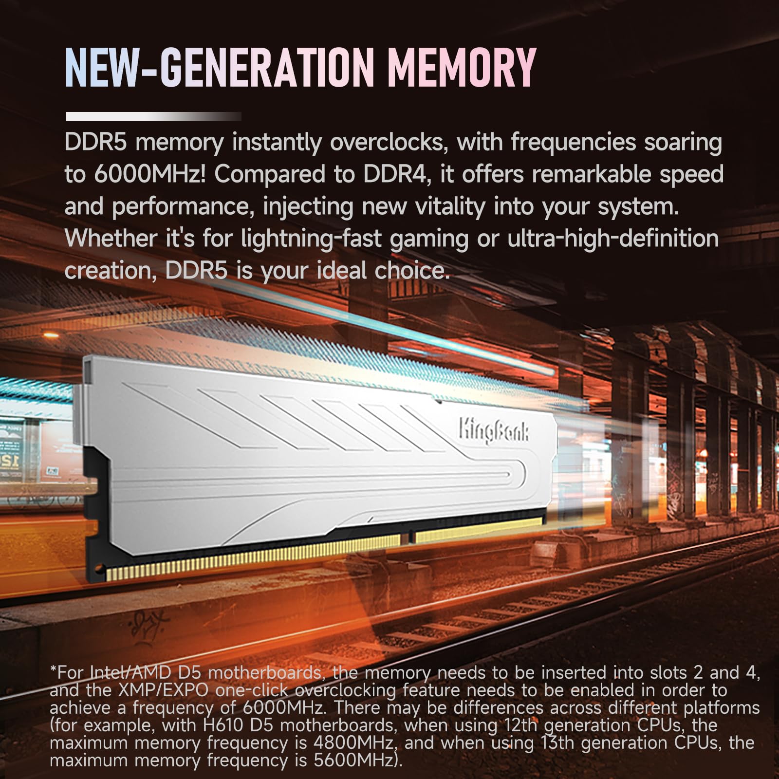 KingBank Computer Desktop Memory Ram DDR5 16GB(2x8GB) 6000MT/s