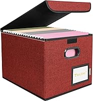 Vista 20 de Caja organizadora de archivos BALEINE con tapa, organizador de carpetas de archivos plegable con deslizador de plástico, caja de carpetas