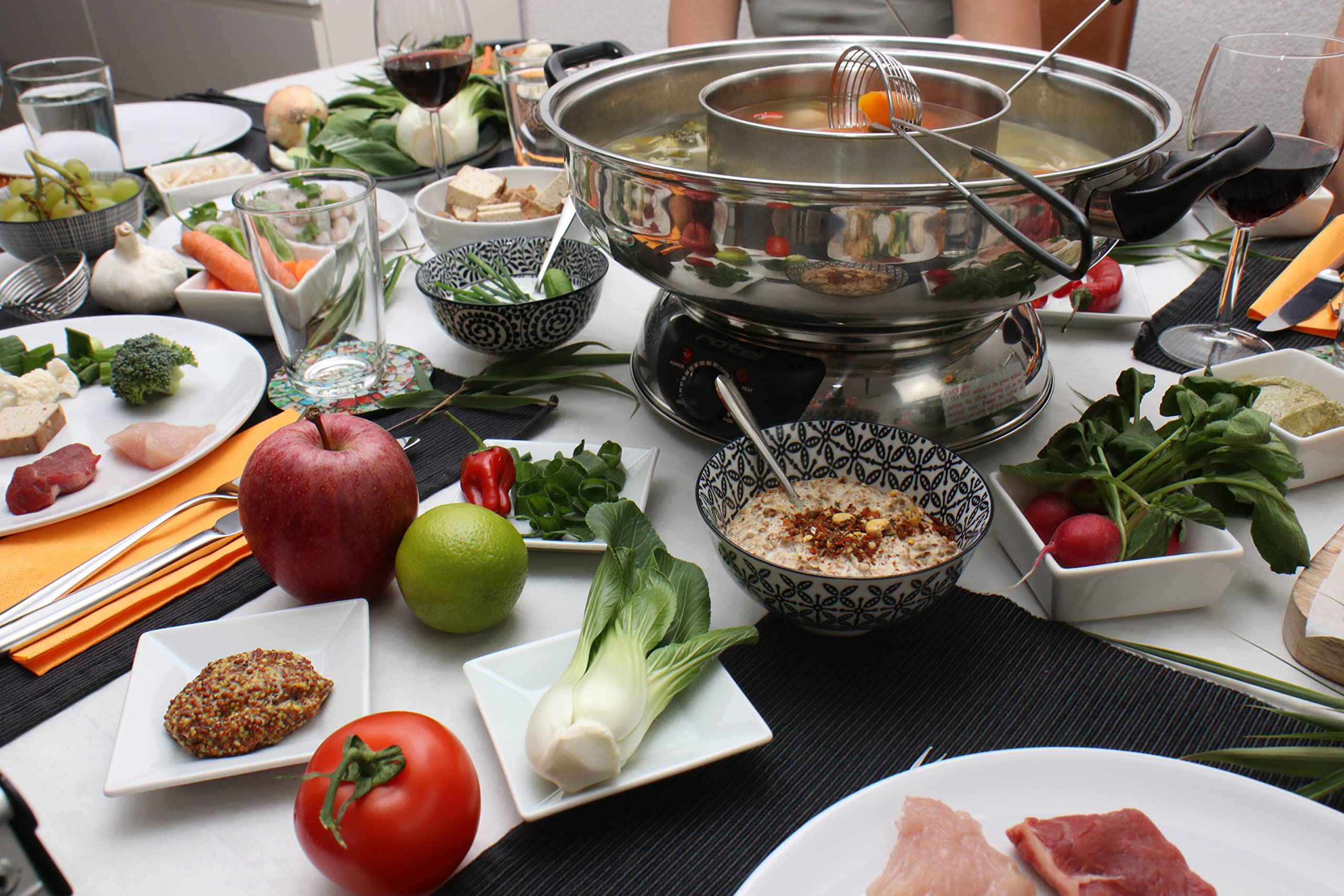 Rotel Mongol Pot 1812CH Fondue 2.5L - Accessorio da Cucina, 6 Persona(e), 2,5 L, Argento, Rotondo, 1600 W, 370 mm