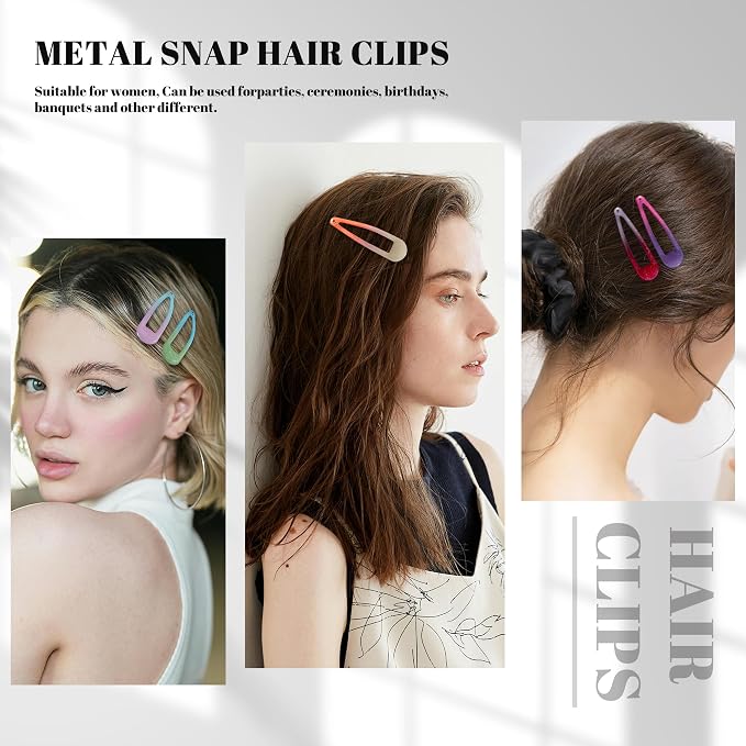 20 Pinzas de pelo de metal en colores surtidos miniatura 6