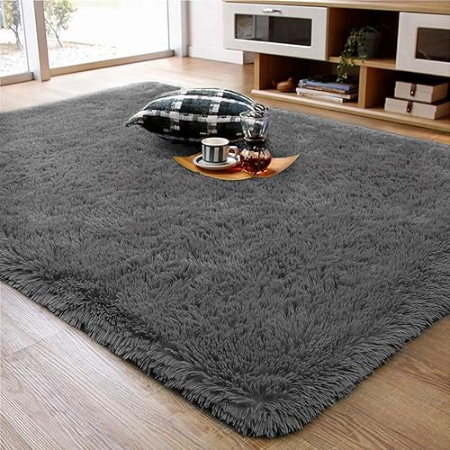 Miniatura 27 de Ompaa Alfombra Esponjosa, Alfombras de Área Súper Suaves y Peludas para Dormitorio y Sala de Estar - 6' x 9' Alfombra Grande de Felpa Peluda Shag