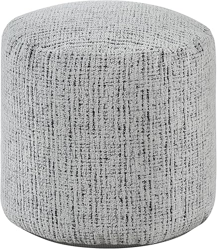 Miniatura 3 de Lexicon Puf otomano, reposapiés otomano redondo, puf de tela de chenilla, taburetes pequeños para sofá con relleno para sala de estar/dormitorio,