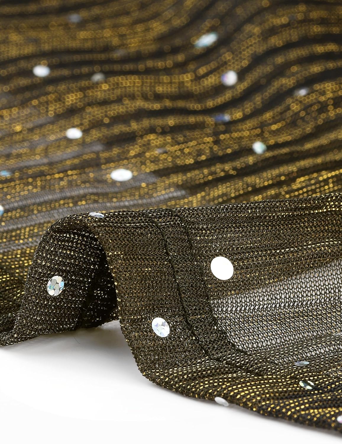 Agnes Orinda Plus Size Tops for Women Glitter Sequin Cold Shoulder Short Sleeve Party Basic Blouses Tee Tops - Image 5