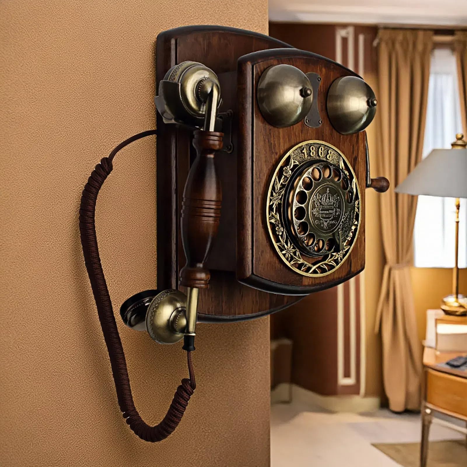 Amazon | ヴィンテージ 壁掛け電話機、家庭用コード付き固定電話