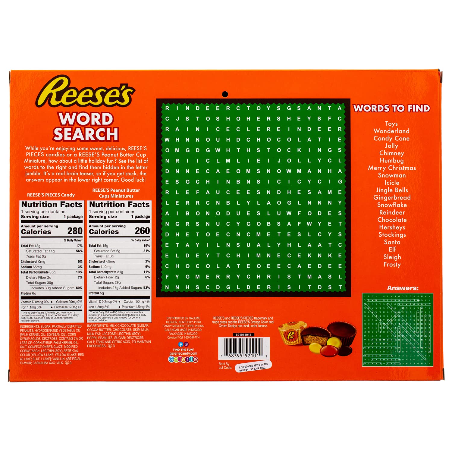 Reese's Holiday Hershey's down to Christmas Advent Calendar, Chocolate, 1  Count : Grocery & Gourmet Food - Amazon.com