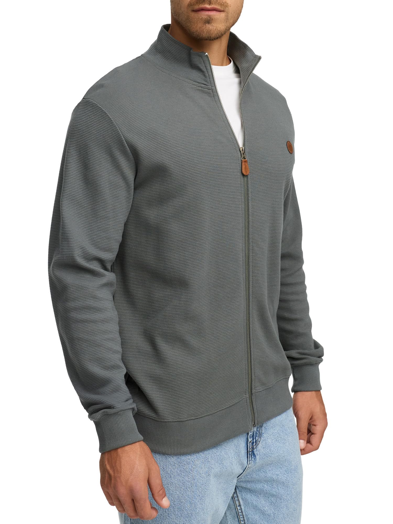 Indicode INGuadalupe Cardigan en coton pour homme | Pull avec poignets côtelés pour homme