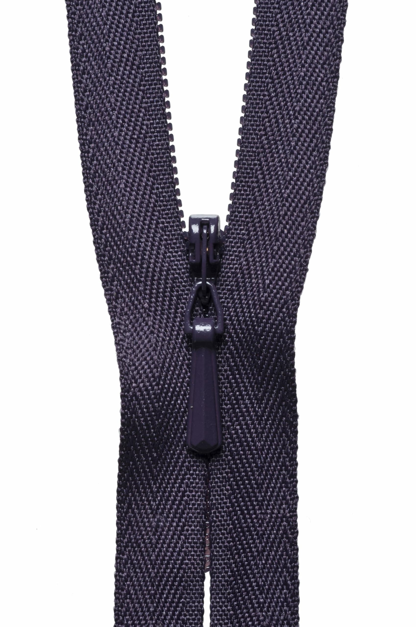 YKK Concealed Zip, No. 867 BlackBerry, 20 cm Length