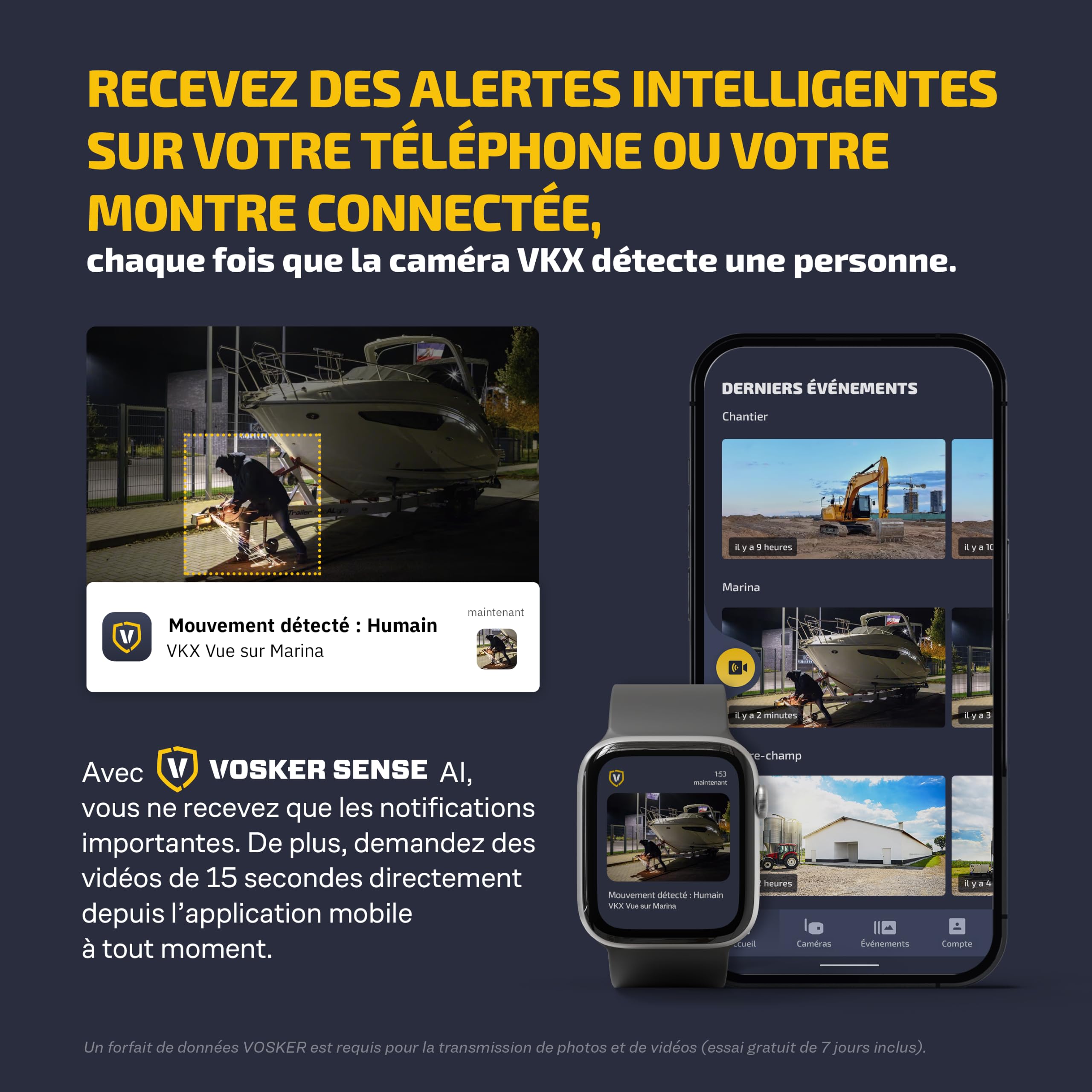Camera Surveillance Extérieure sans Fil 4G Solaire sans WiFi - Vosker VKX