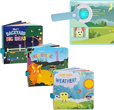 Glo Pals Light-Up Kids Books 3-Pack Library, Early Reader Stories that Glow