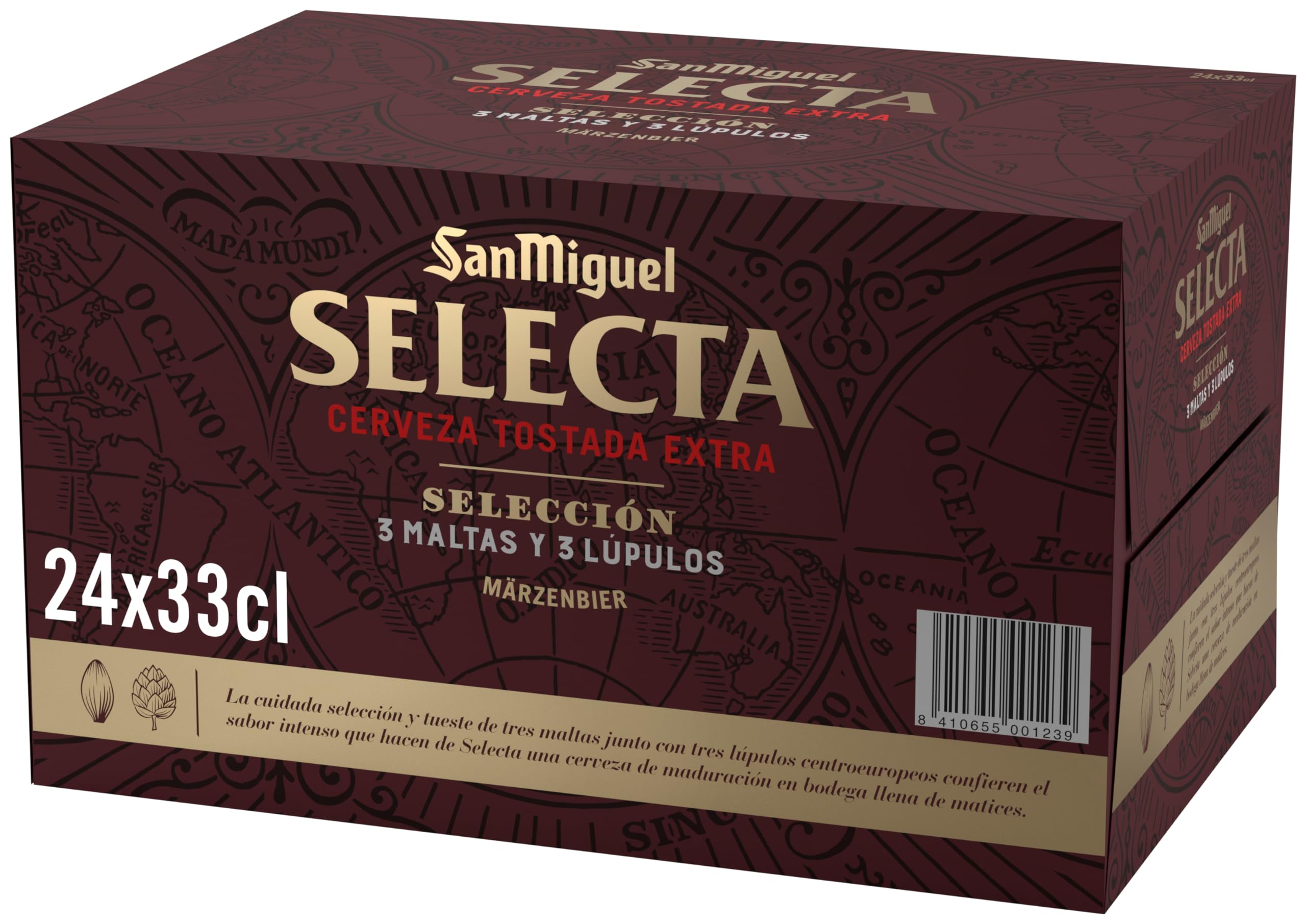 San Miguel Selecta, Cerveza Lager Tostada Extra, Pack 24 Latas x 33cl