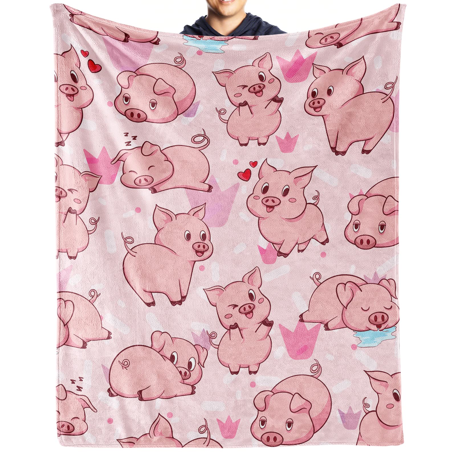 Pig Blanket Gifts 40x50 Flannel Fleece Throw Blanket Soft Girls
