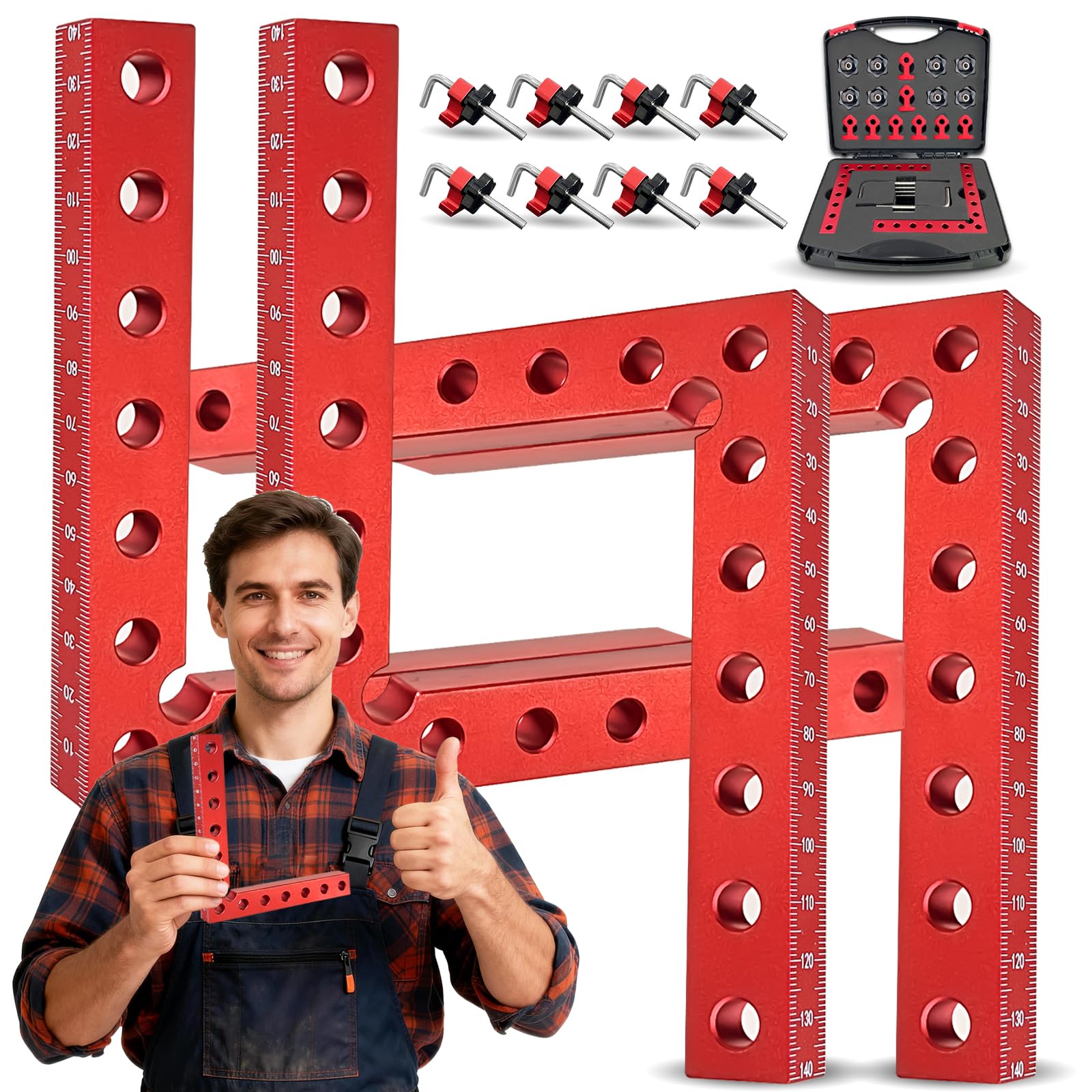 Corner Clamps for Woodworking - Right Angle for Woodworking 4 Pack 5.5“x 5.5” Aluminum Alloy 90 Degree Clamp Corner Clamp Tools and Equipment L Square Aluminum Angle Clamp Tool