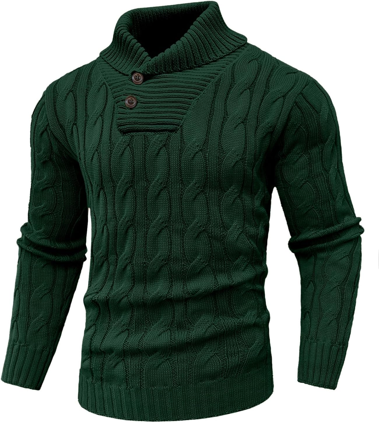 Men's Casual Knit Fisherman Sweaters Fall Winter Sweater V-Neck Cable Pullover Warm Knit Sweater for Men