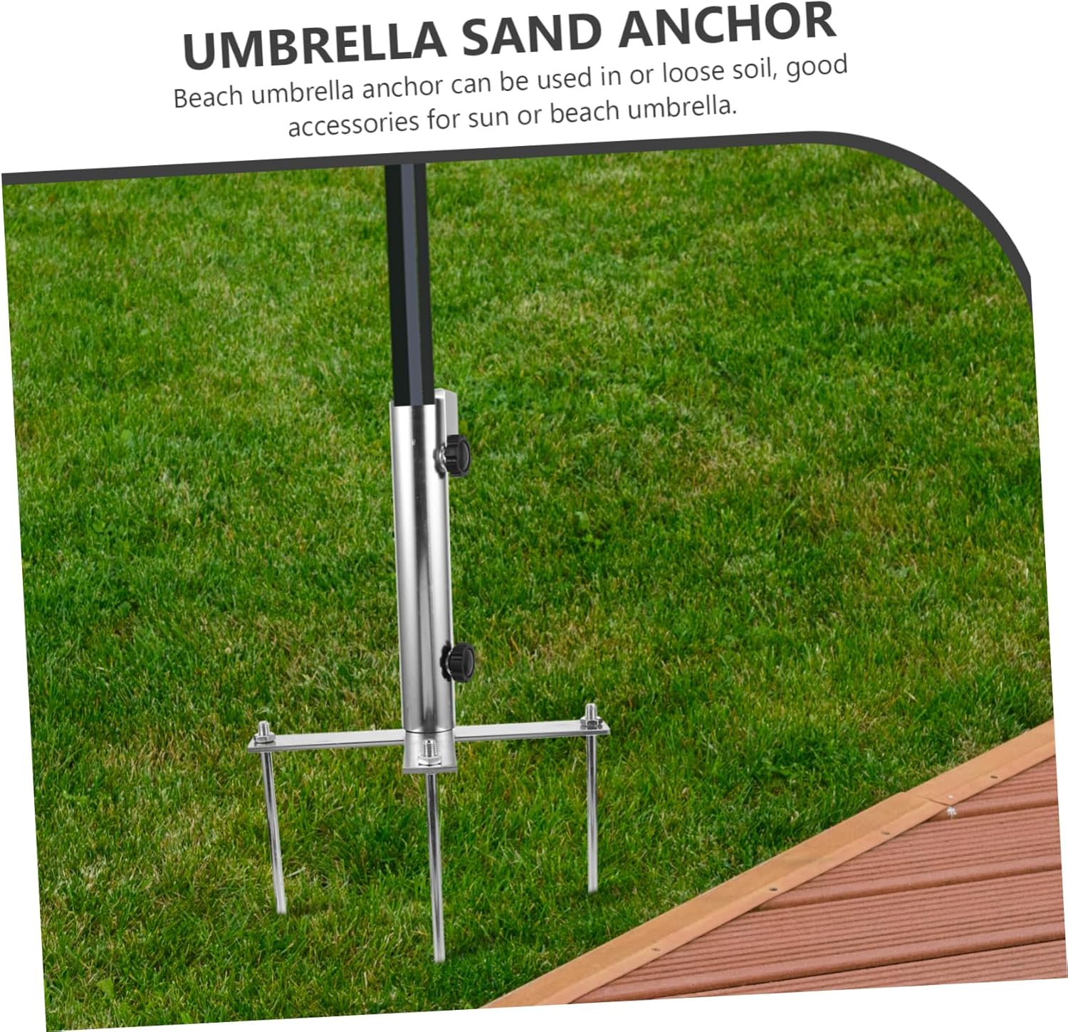 1pcs Outdoor Umbrella Stand Base Beach Umbrella Spike Material Anchor for Garden Patio