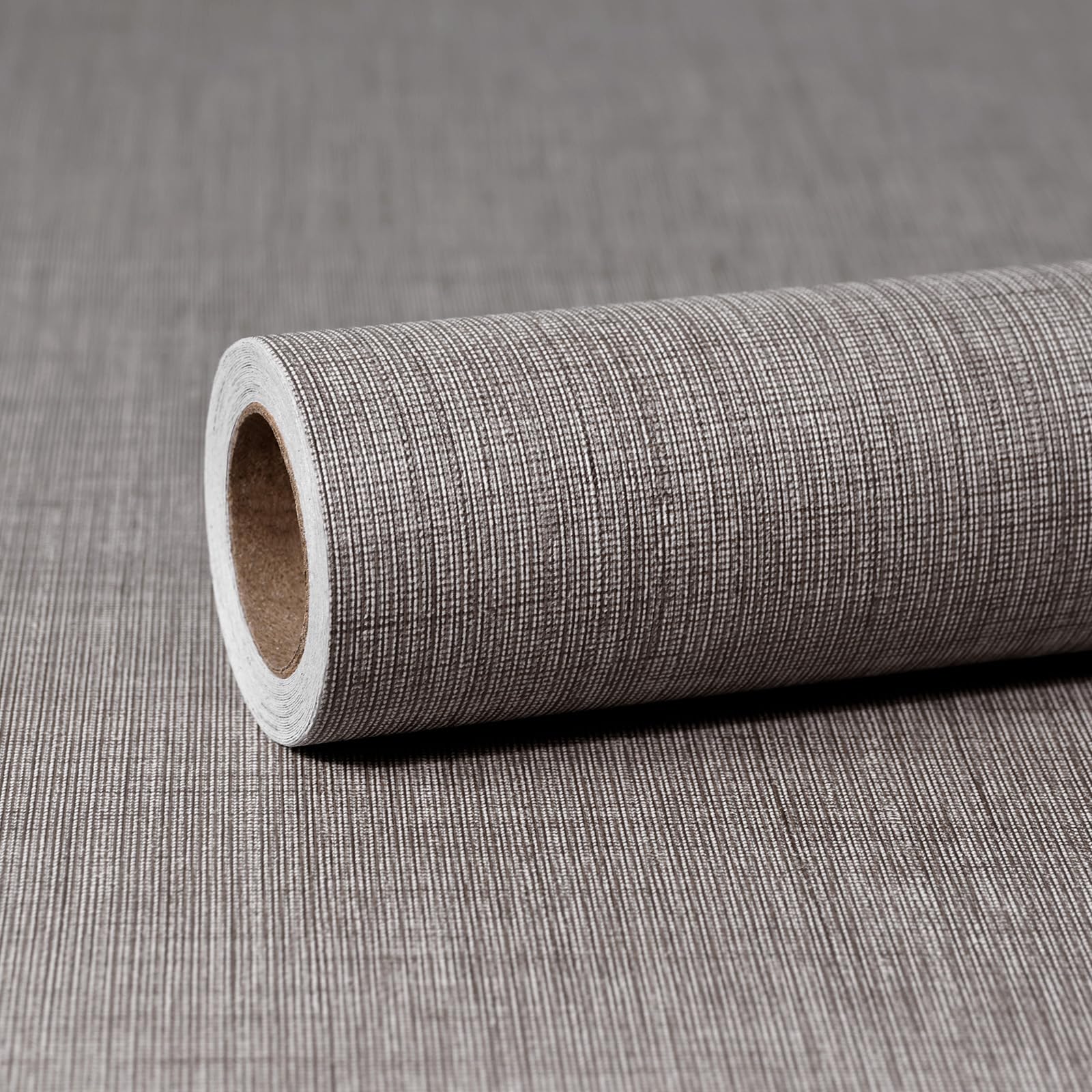 XiaoDeYouth Light Brown Linen Grasscloth Texture Contact Paper