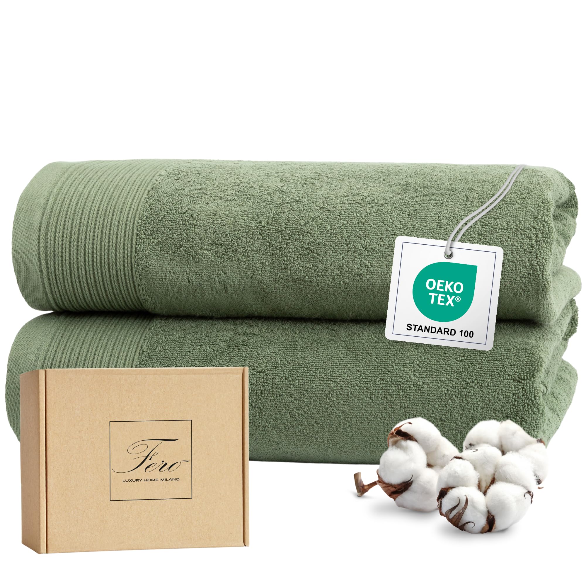 Oakias 2 Teli Mare Lussuosi 89x178 Cm - Sale Marino, 600g/m², 100% Cotone Assorbente, Morbidi E Certificati OEKO-TEX