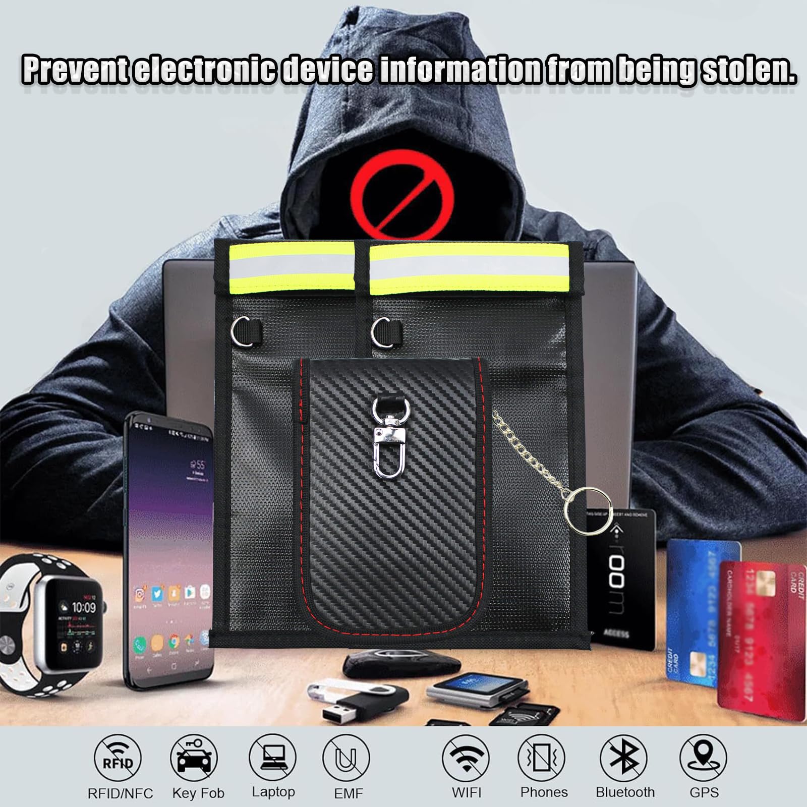 Key Fob Signal Blocker RFID Key Fob Protector, Wisdompro Pack