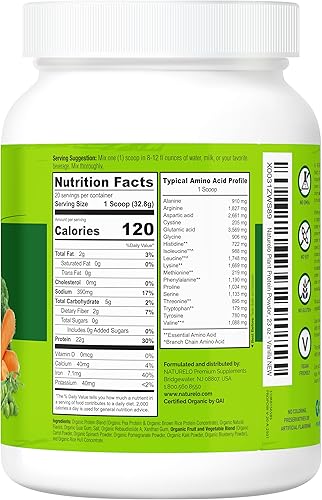 Vista 8 de NATURELO Proteína vegetal en polvo, vainilla, 0.78 oz de proteína, sin OMG, vegano, sin gluten, lácteos o soja, sin sabores artificiales, colorantes