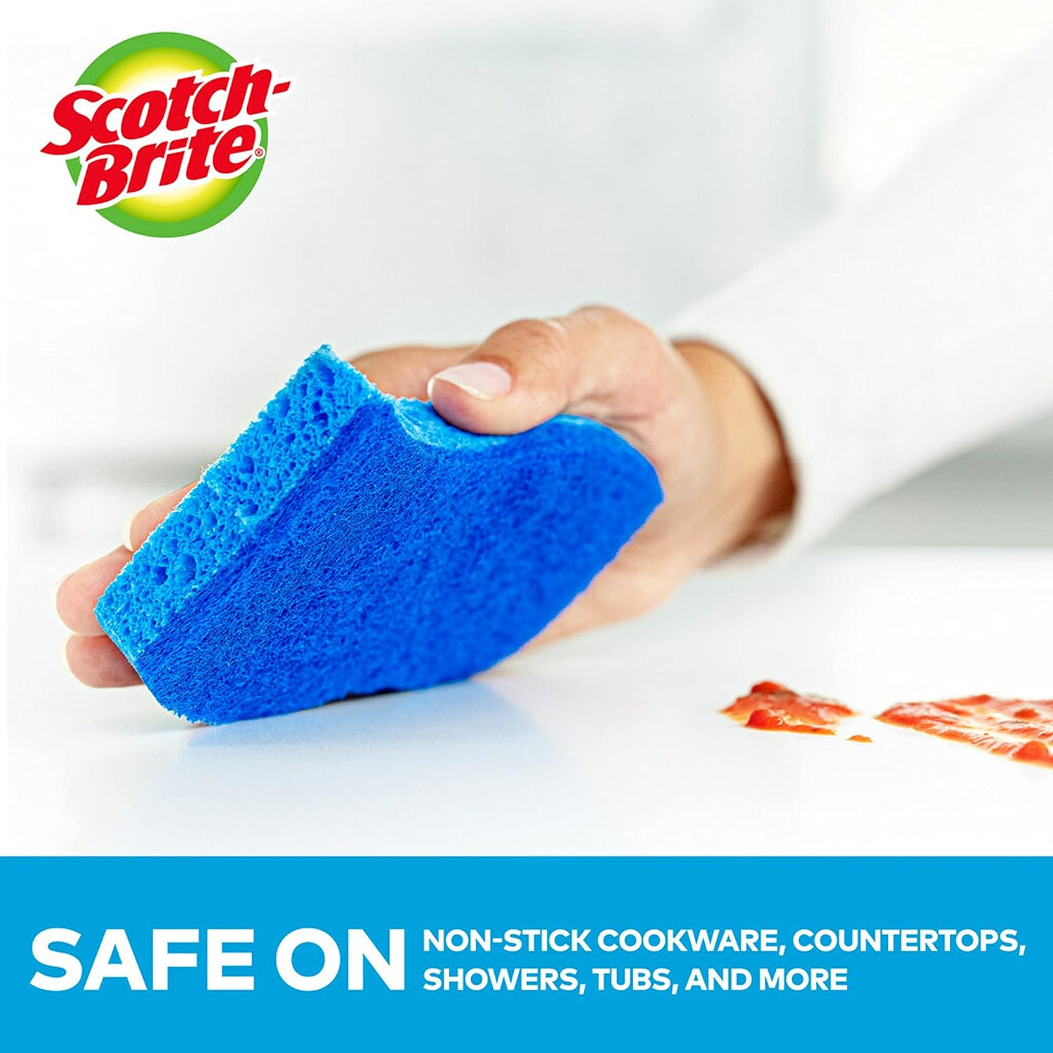 Scotch-Brite Non-Scratch Scrub Sponges, 3 Scrub Sponges : Health & Household