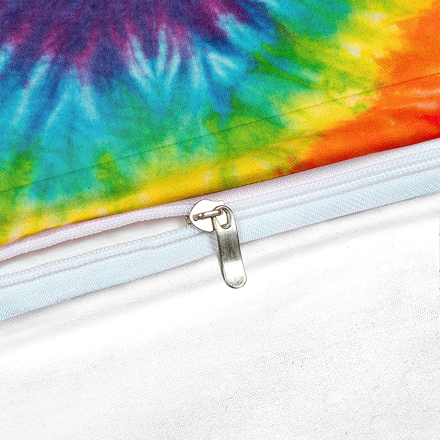 Tie Dye Bedding Queen Set Rainbow Duvet Cover Set Boho Spirals Psychedelic Trippy Bedding for Girls Boys 1 Duvet Cover 2 Pillowcases (Queen, Colorful)
