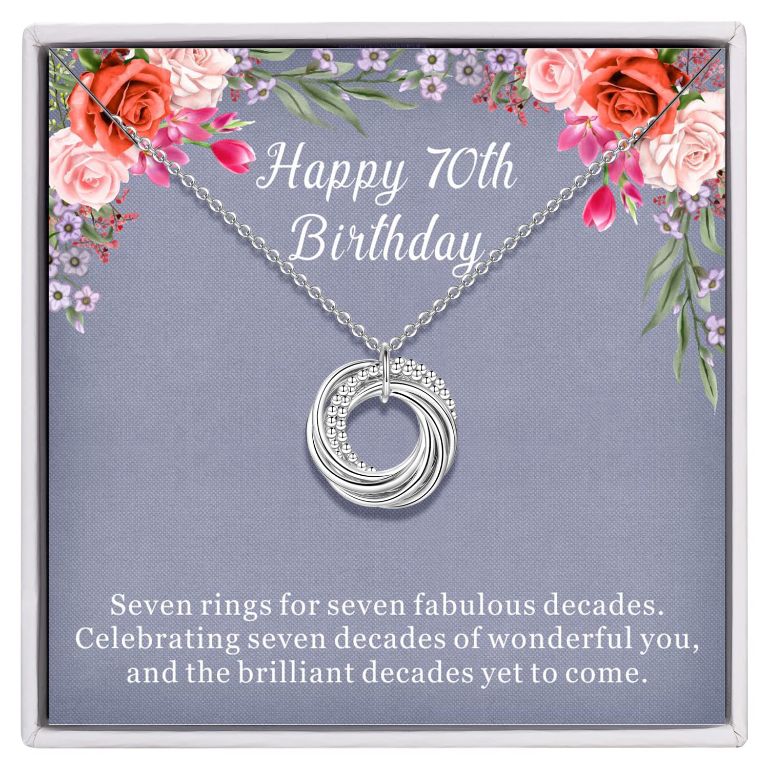 AM ANNIS MUNN Birthday Gifts for Women, 30th 40th 50th 60th 70th 80th 90th Birthday Gifts for Women 925 Sterling Silver 3 4 5 6 7 8 9 Decades Birthday Gifts for Her Jewelry for Women