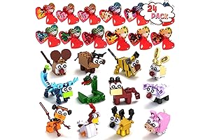 Valentine's Day Gift for Kids: Heart Animal Blocks with Valentine's Day Cards