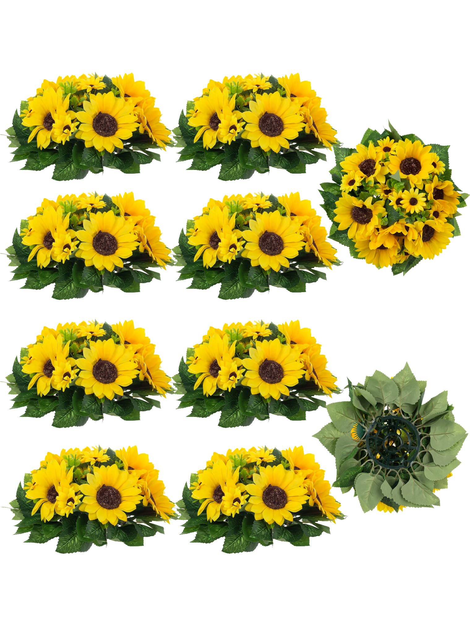 30 Teste Di Girasoli Artificiali In Seta - Fiori Finti Per Decorazioni Fai Da Te, Matrimoni, Festa Autunno - Senza Stelo (Gialli, 9 Cm)
