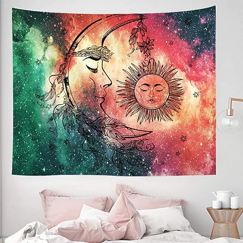 Miniatura 4 de Nidoul - Tapiz psicodélico para pared, tapiz de mandala bohemio para colgar en la pared, tapiz hippie para el sol, decoración de pared para
