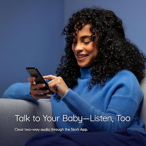 Miniatura 6 de Masimo Stork Camera, color blanco - Monitor de video para bebés de alta resolución - Funciones de acercamientosalida panorámica, alertas de