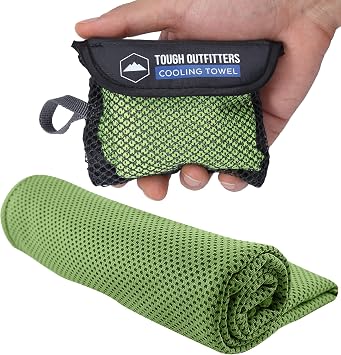 Tough Outdoors Cooling Towels for Neck Face - Neck Cooling Towel for Hot Weather Yoga Sports Golf Sweat - Instant Cold Towel