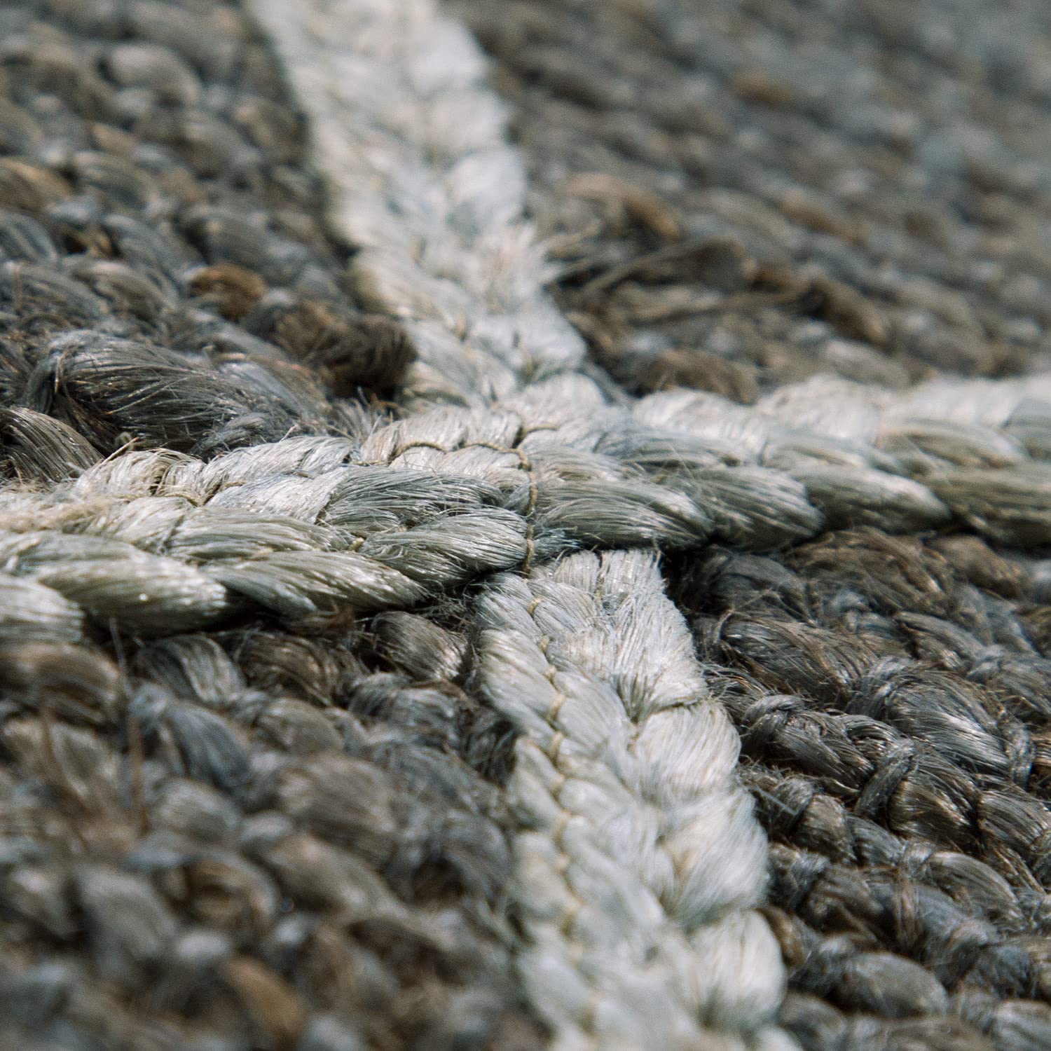 Paco Home Teppich Wohnzimmer Jute Naturfaser Handgearbeitet Modernes Skandi 3D Muster, Grösse:200x290 cm, Farbe:Anthrazit