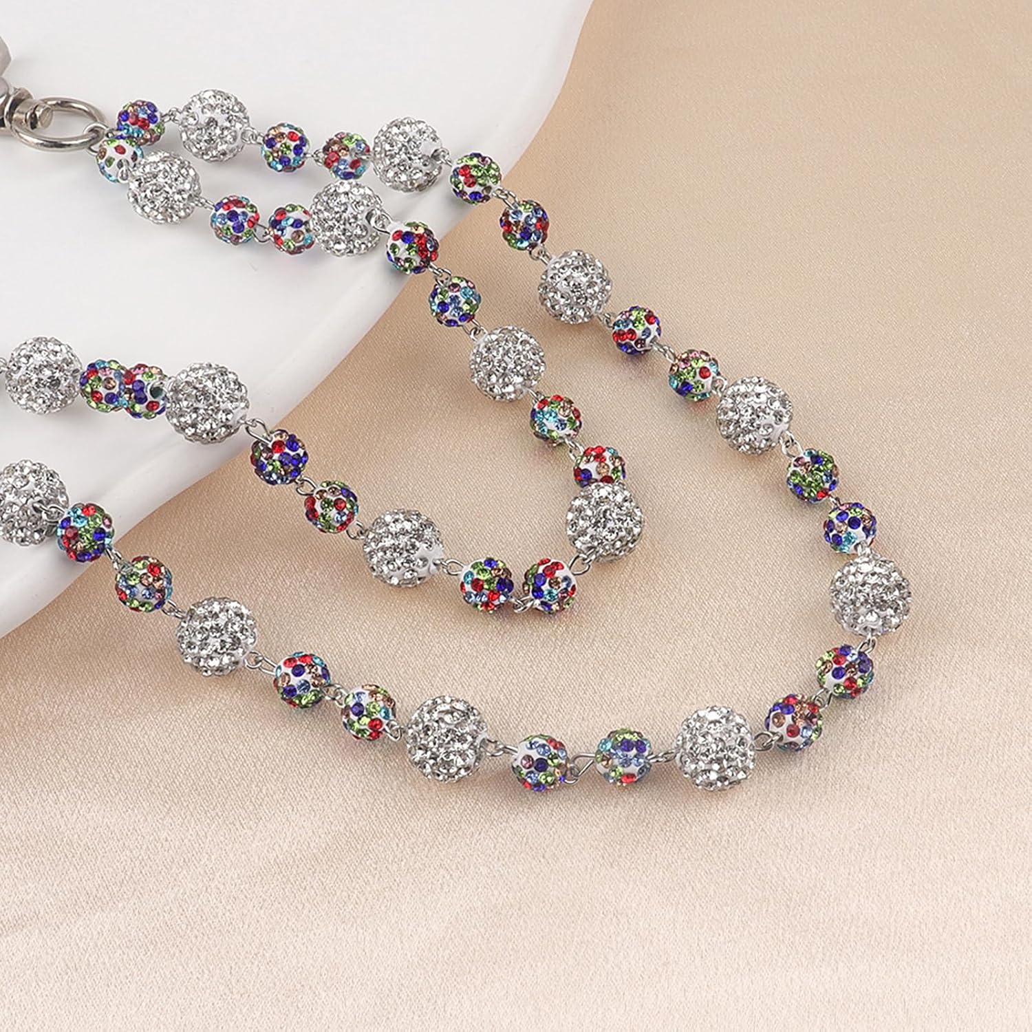 Sparkly Ceramic Beads Waist Chain Bohemian Shiny Bead Keychain Purse Jean Pants Chains for Men Women Accessories - Image 5