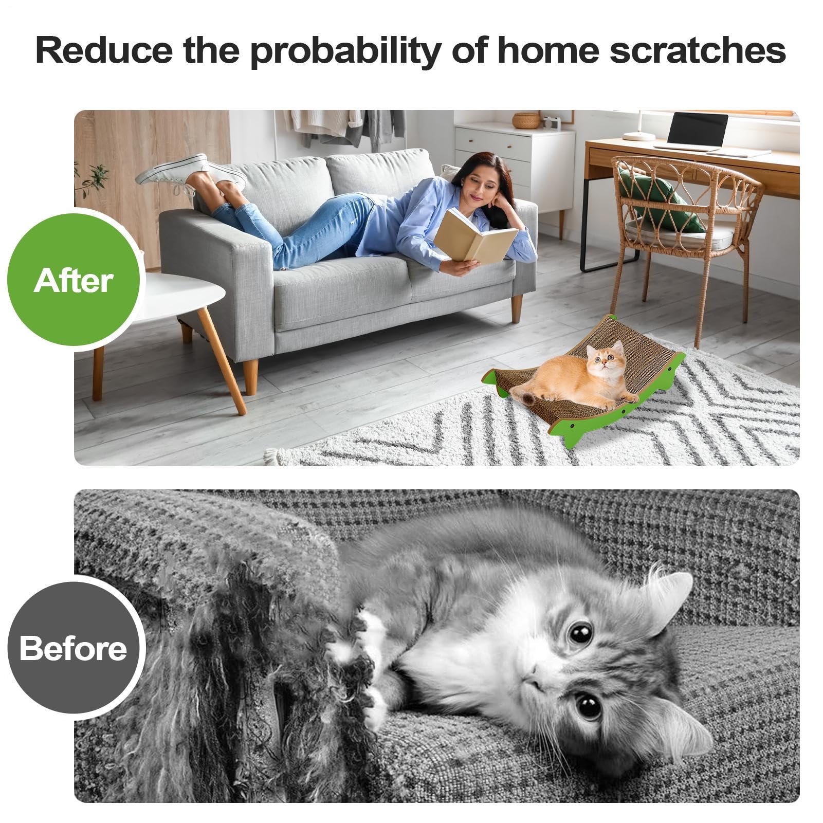 Tablero Rascador Para Gatos Rascador Para Gatos Cama Gatito | Accesorios Para Mascotas Protección Para Muebles Contra Arañazos En Alfombra Sofá Pared Puerta Juego Interior Contra