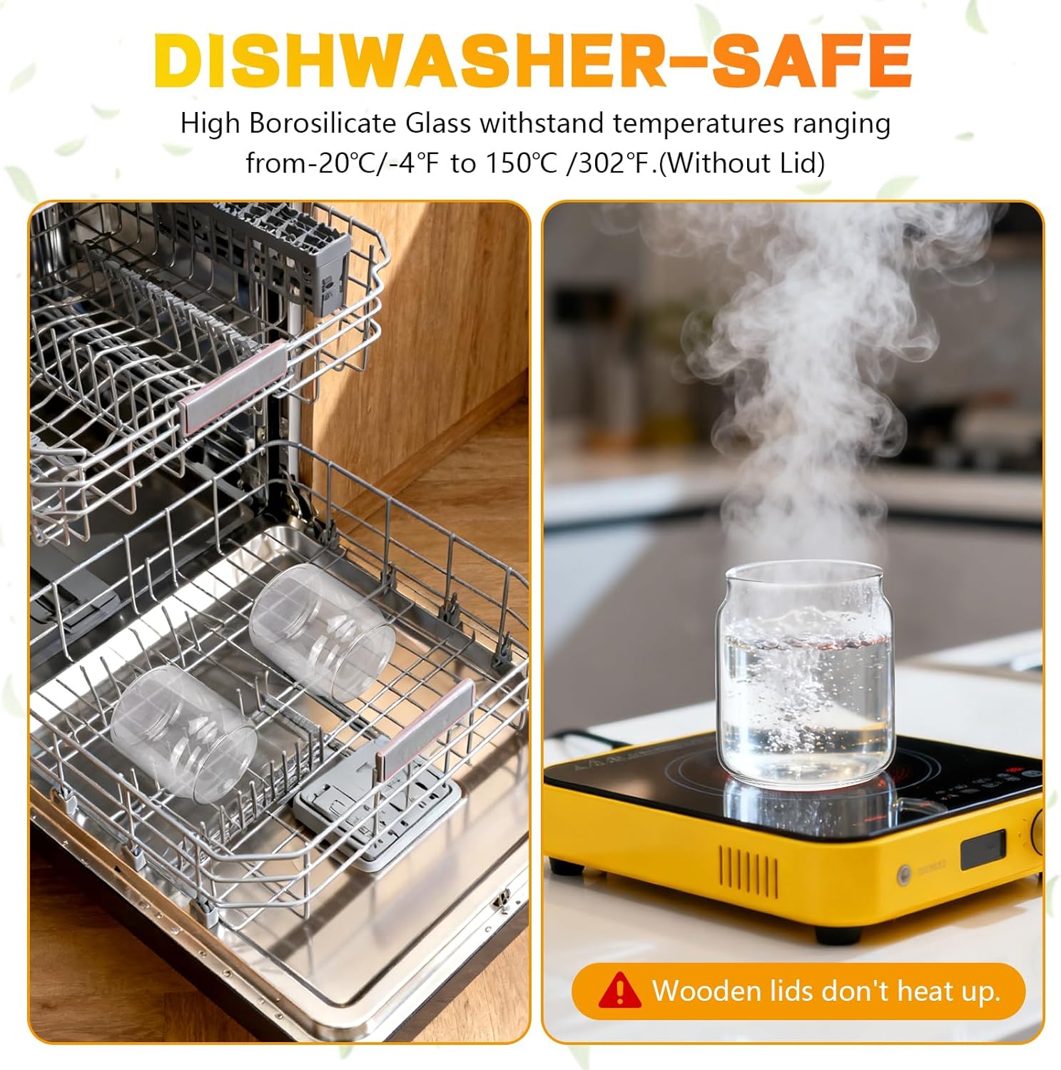 Glass Spice Jars Seasoning Containers Small Glass Jars with Lids Airtight Food Storage Canister for Kitchen Pantry Sugar Tea Coffee Bean Nuts Cookies Herbs Salt (16oz/473ml*6 pack)