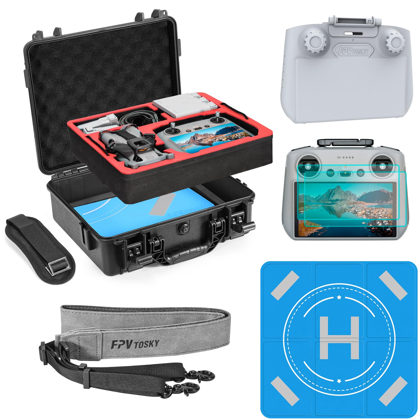 set di accessori per drone dj mini 5 pro con valigetta a due strati e protezione schermo