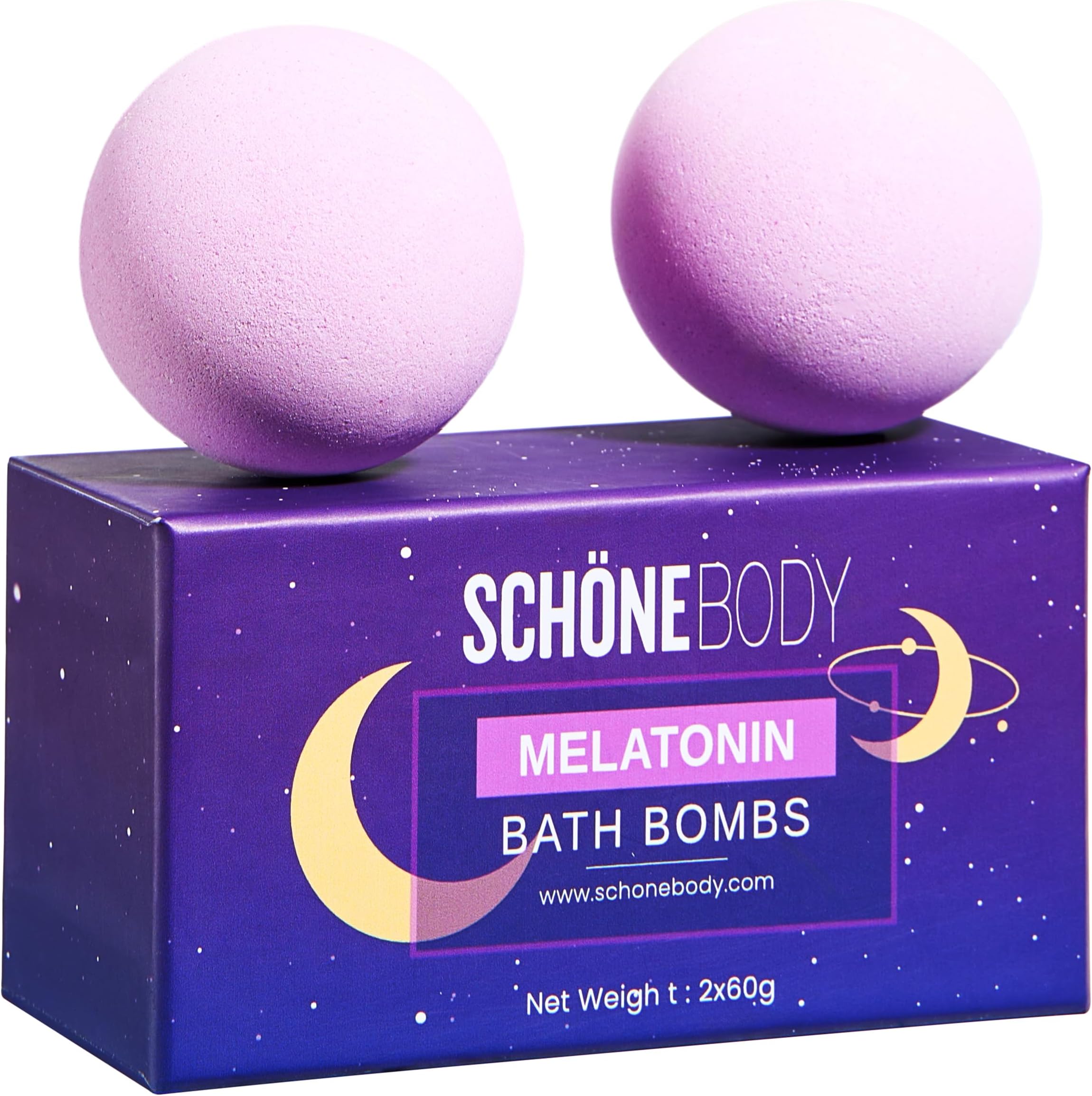 Sleep Well Melatonin Bubble Bath Bombs - Set of 2 - Bath Bomb Infused Lavender & Chamomile - Essential Luxurious Bath Additives for Dry Skin Nourishment - Elevate Your Bathing Ritual, Relaxation Set