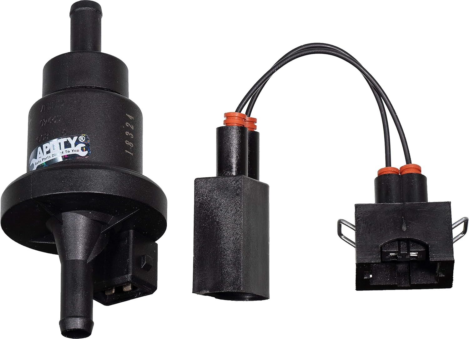 APDTY 140037 Evaporative Emissions Fuel Tank Vapor Purge Solenoid Valve & Wiring Harness Connector (View Compatability Chart To Verify Your Model; Replaces 058133517, 1C0906517A, 28910220)