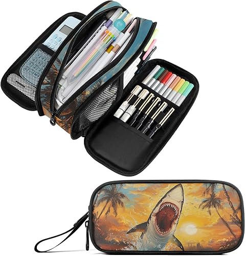 Miniatura 25 de Fustylead Estuche transparente de gran capacidad para lápices, bolsa de maquillaje multiusos, bolsa organizadora de almacenamiento para oficina