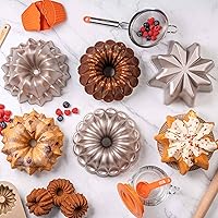 Vista 8 de Molde para pastel acanalado Baker's Secret, moldes para pastel, molde para pastel novedoso, moldes para pastel de aluminio fundido, 2 capas