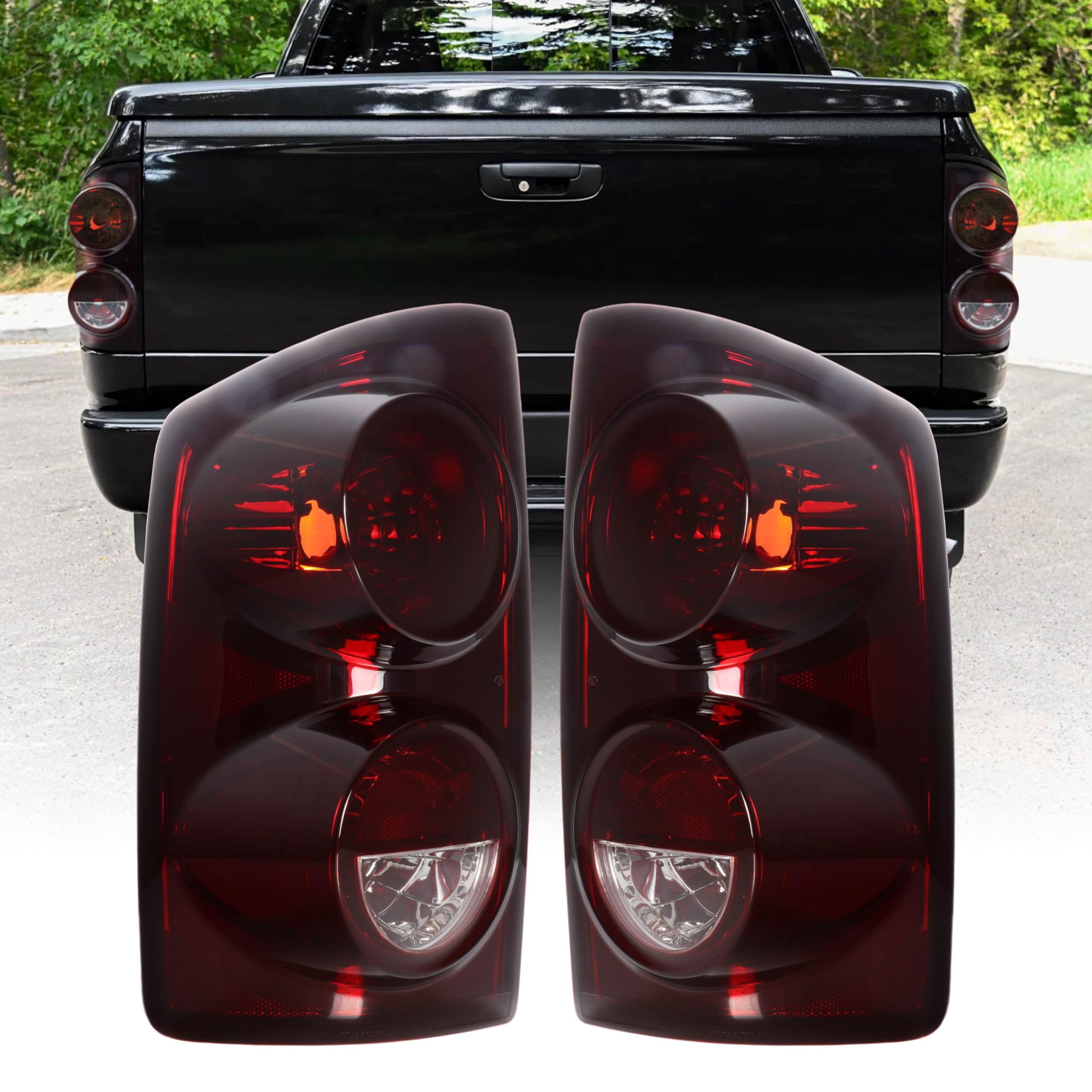 USR 07-09 Ram Pickup Tail Light – Pair of Tail Lamps (Left + Right) - Compatible with 2007-2008 Dodge Ram Pick Up 1500 Truck & 07-09 Pick-Up 2500 and
