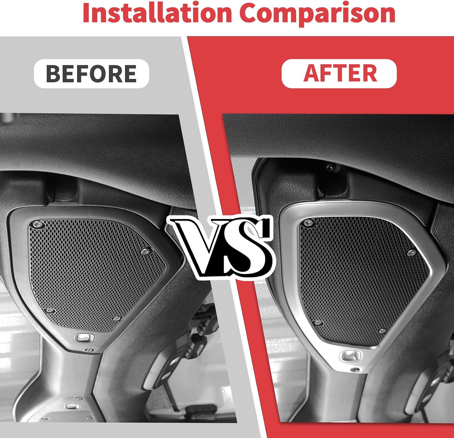 Jimen for JL/JT Speaker Cover, 2PCS Roof Top Speaker Trim Cover Interior Accessories Compatible with Jeep Wrangler JL JLU & Jeep Gladiator JT 2024+ (Silver)