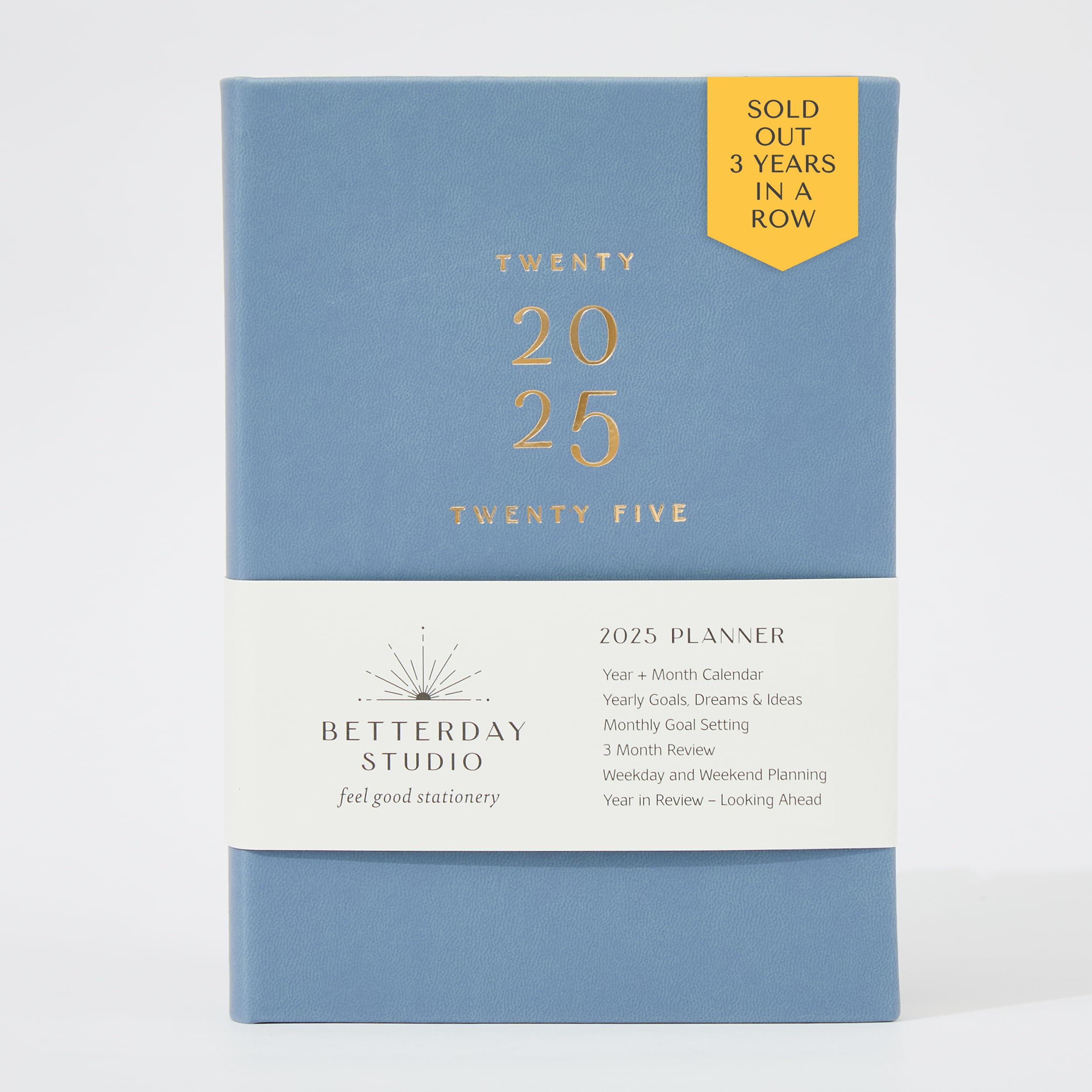 2025 Planner with 320 Pages, Faux Leather Diary with Daily, Weekly and ...