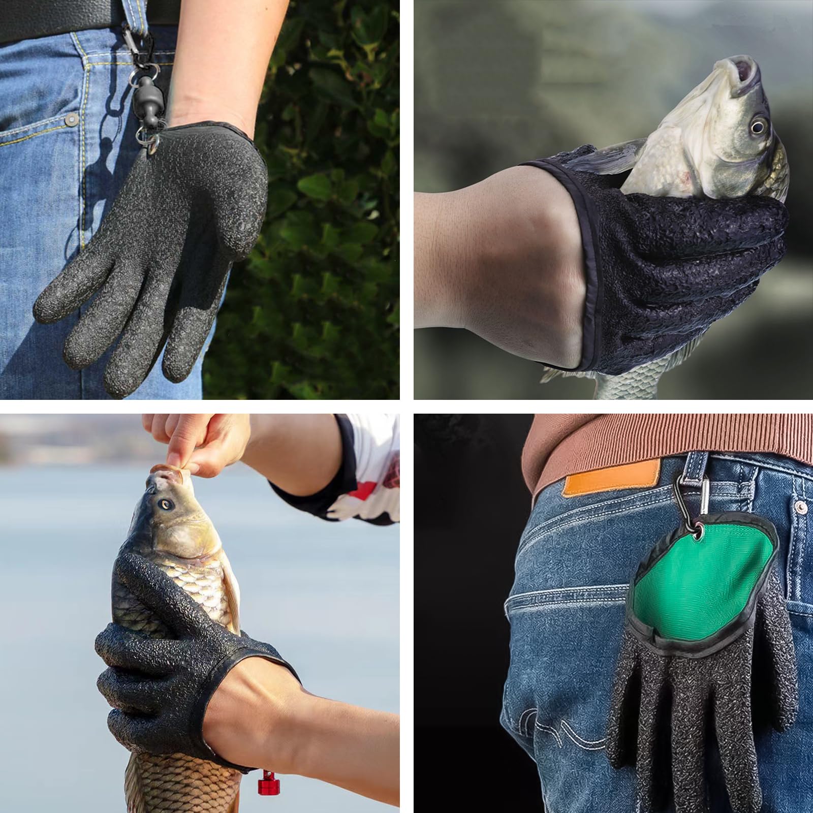 hecht handschuhe Angelhandschuhe,Landehandschuh Hecht,Wasserdichte Angelhandschuhe mit 2 Magnetic Buckle,Schnitt Landehandschuh Anti Schnitt und Magnetverschluss,Angelzubehör für Den Sicheren Umgang mit Hecht Sport & Freizeit Size:X-LARGE-2X-LARGE Sichere und schöne Fahrradhelme Marke_M-Wave