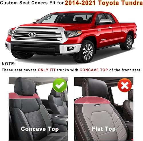 Miniatura 9 de Tundra - Fundas de asiento delantero y trasero, protector de cojín de asiento de automóvil de cobertura completa para Toyota Tundra CrewMaxPickup