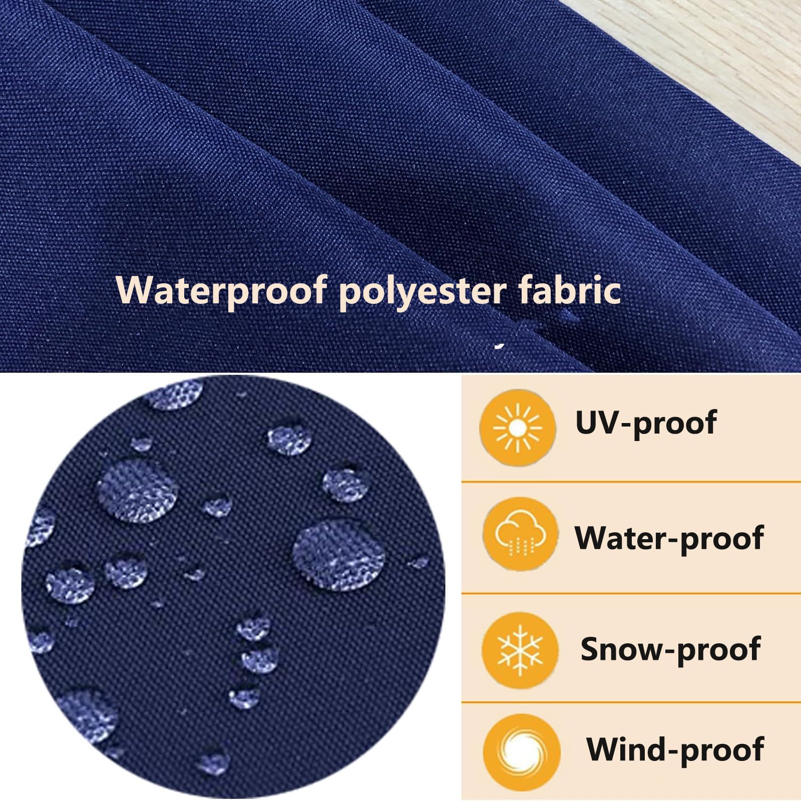 Funda de cojín impermeable para exteriores, cierre de cremallera, fácil de limpiar, funda de cojín duradera para patio, hogar y jardín
