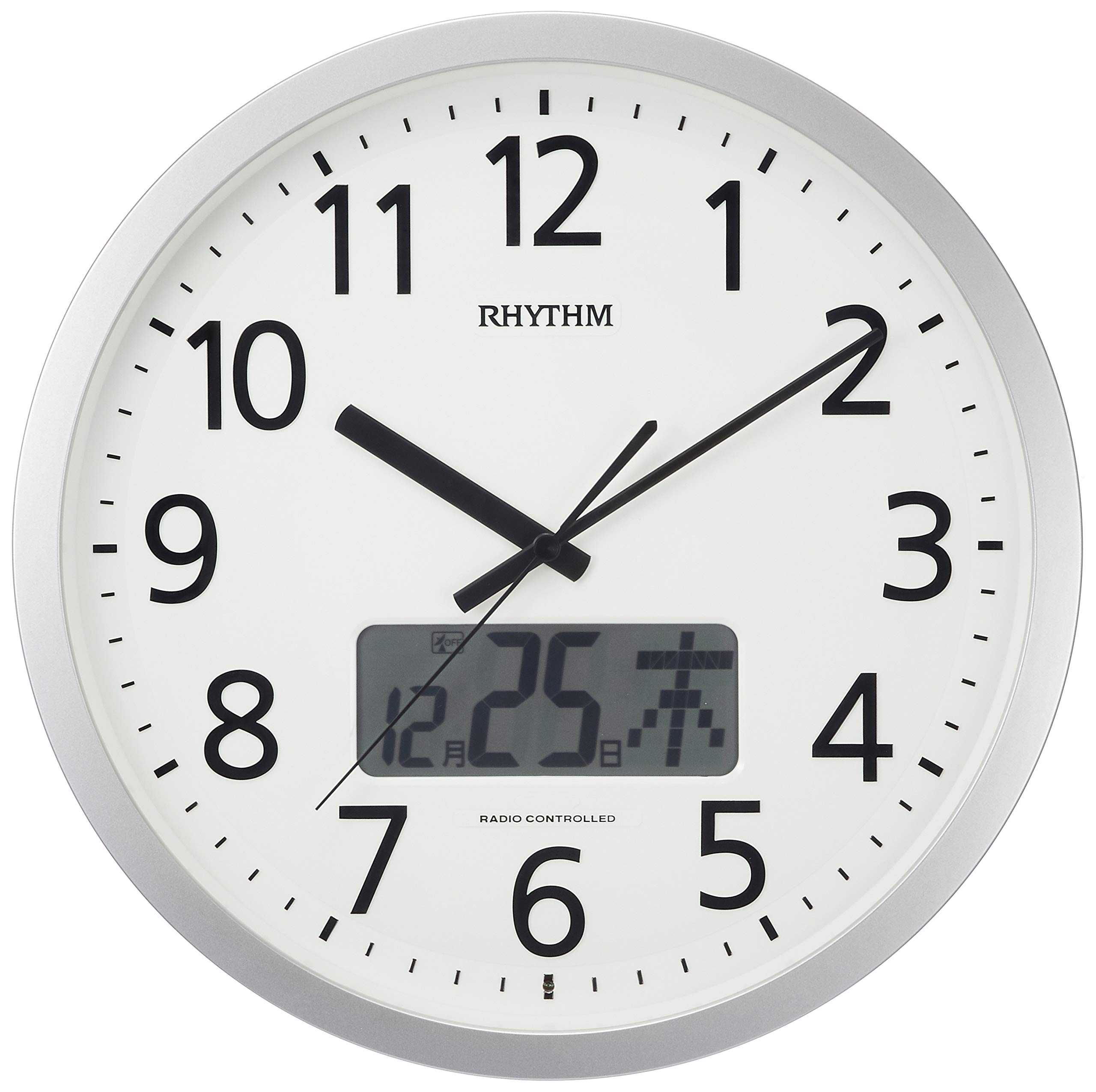 Rhythm Clock Atomic Wall Clock Analog Program Calendar 405SR [24Times Program Chime Function] Office