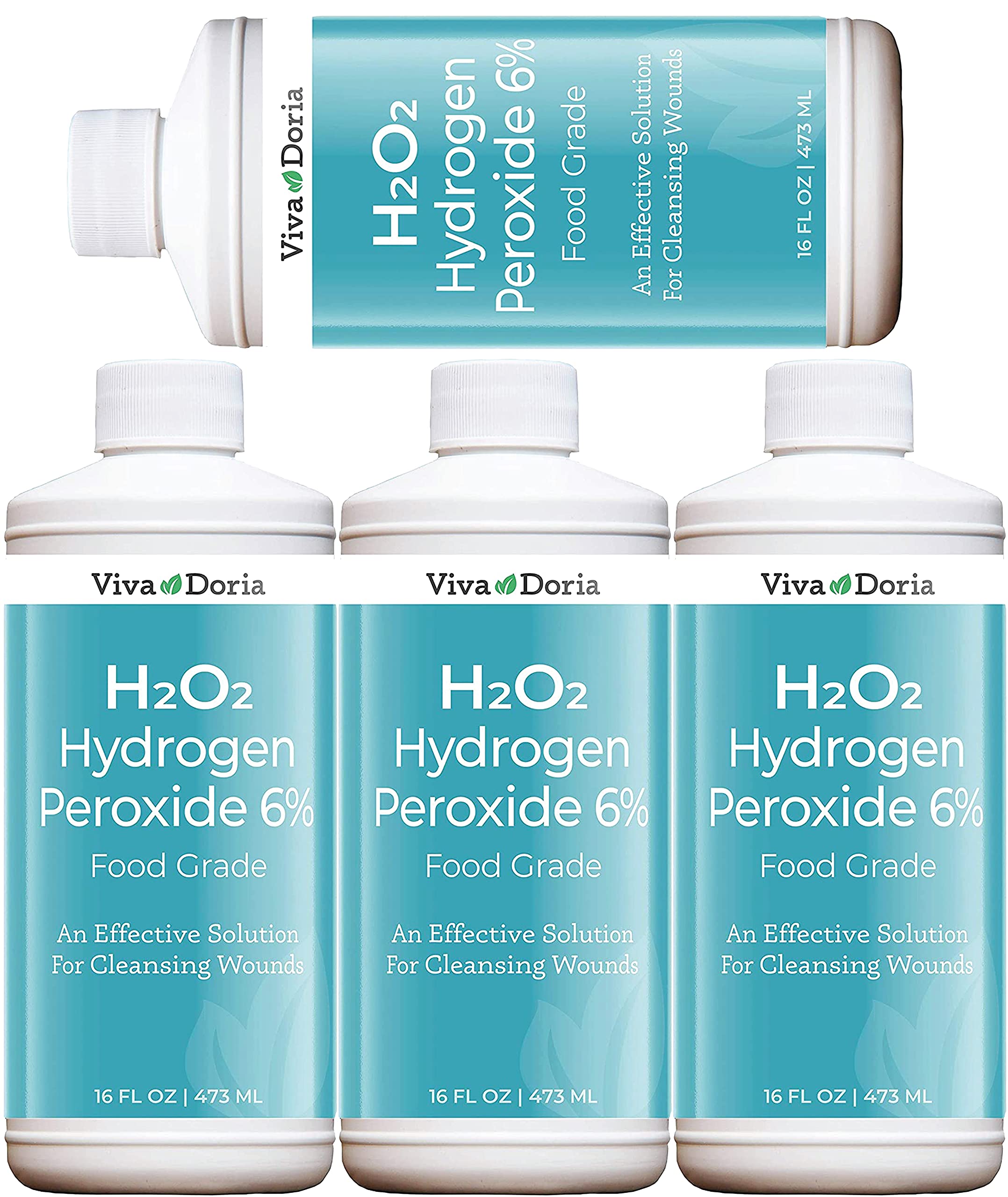 Viva Doria Hydrogen Peroxide 6 Percent, 20 Volume, Food Grade, 16 Fluid Ounce (4 Pack)