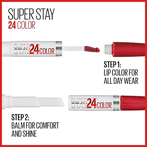 Miniatura 5 de Maybelline Super Stay 24, lápiz labial líquido de 2 pasos, color altamente pigmentado de larga duración con bálsamo hidratante, rosa congelado, rosa